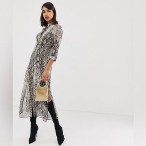 Snakeskin Shirt Dress by River Island